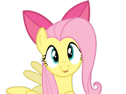 Size: 3829x2842 | Tagged: safe, artist:egstudios93, fluttershy, pegasus, pony, apple bloom's bow, bow, cute, shyabetes, simple background, solo, transparent background, vector