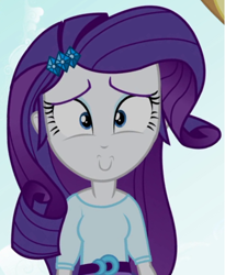 Size: 446x545 | Tagged: safe, edit, screencap, rarity, equestria girls, cute, inverted mouth, smiling, solo
