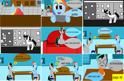 Size: 3872x2532 | Tagged: safe, artist:mellowbomb, derpibooru import, rainbow dash, oc, oc:closingrain, oc:doctor dextor wise, pegasus, pony, comic:calamity fateful, 1000 hours in ms paint, comic, dialogue