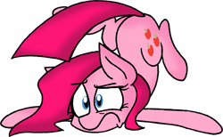 Size: 1303x804 | Tagged: safe, artist:strangiesleepy, pinkie pie, earth pony, pony, female, mare, pink coat, pink mane, solo, swapped cutie marks