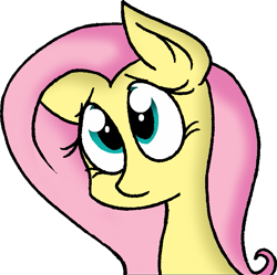 Size: 725x722 | Tagged: safe, artist:strangiesleepy, fluttershy, pegasus, pony, female, mare, pink mane, solo, yellow coat