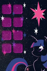 Size: 640x960 | Tagged: safe, derpibooru import, twilight sparkle, pony, unicorn, female, horn, icon wrap, iphone wallpaper, mare, purple coat, purple mane, solo