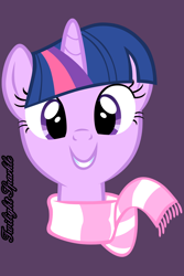 Size: 640x960 | Tagged: safe, derpibooru import, twilight sparkle, clothes, happy, iphone wallpaper, scarf, text