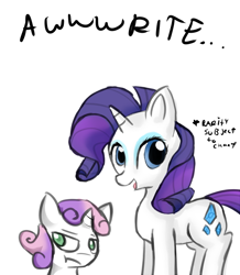 Size: 680x780 | Tagged: safe, artist:moonblizzard, rarity, sweetie belle, pony, unicorn, ask, rarity answers, tumblr