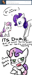 Size: 680x1560 | Tagged: safe, artist:moonblizzard, rarity, sweetie belle, pony, unicorn, ask, rarity answers, tumblr