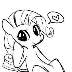 Size: 1280x1280 | Tagged: safe, artist:pegacornss, rarity, pony, unicorn, grayscale, monochrome, simple background, solo