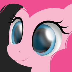 Size: 1000x1000 | Tagged: safe, artist:symbianl, pinkie pie, earth pony, pony, bust, extreme close up, portrait, solo