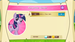 Size: 1023x576 | Tagged: safe, derpibooru import, twilight sparkle, pony, unicorn, female, gameloft, horn, mare, purple coat, purple mane, solo