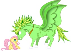 Size: 1024x739 | Tagged: safe, fluttershy, pegasus, pony, broly, crossover, dragon ball z, ponified, scared, terrified, this will end in tears, vic mignogna