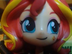 Size: 2048x1536 | Tagged: safe, artist:vinylloverfrom4311, sunset shimmer, equestria girls, bust, close-up, doll, equestria girls minis, eqventures of the minis, irl, micro lens, photo, portrait, solo, toy