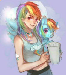 Size: 1000x1130 | Tagged: safe, artist:yikelizi905, derpibooru import, rainbow dash, human, pegasus, pony, female, human ponidox, humanized, mare, self ponidox