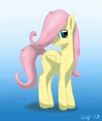 Size: 1397x1661 | Tagged: safe, artist:ookamithewolf1, fluttershy, pegasus, pony, filly, solo, younger