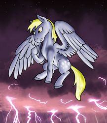 Size: 936x1080 | Tagged: safe, artist:philosophypony, derpy hooves, pegasus, pony, female, mare, solo, stormcloud