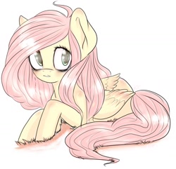 Size: 1444x1393 | Tagged: safe, artist:yukomaussi, fluttershy, pegasus, pony, female, mare, pink mane, solo, yellow coat