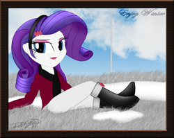 Size: 2171x1729 | Tagged: safe, artist:iflysna94, rarity, equestria girls, clothes, female, purple hair, solo, white skin