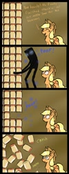 Size: 800x2000 | Tagged: safe, artist:ichibangravity, applejack, earth pony, pony, comic, crossover, enderman, jar, minecraft