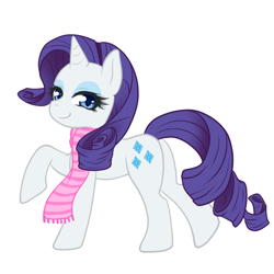 Size: 800x800 | Tagged: safe, artist:o0reika0o, rarity, pony, unicorn, clothes, scarf, simple background, solo