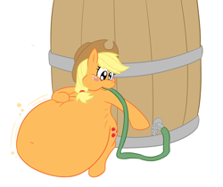 Size: 1000x839 | Tagged: artist needed, safe, applejack, earth pony, pony, cider, inflation, solo