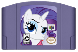 Size: 1005x678 | Tagged: safe, artist:jaythebrainmann, rarity, pony, unicorn, duckface, nintendo, nintendo 64, solo