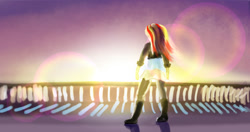 Size: 1000x529 | Tagged: safe, artist:xbi, sunset shimmer, equestria girls, my past is not today, lens flare, scene interpretation, solo, sunset