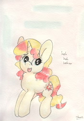 Size: 886x1268 | Tagged: safe, artist:slightlyshade, sunset shimmer, pony, unicorn, cute, female, laughing, mare, shimmerbetes, solo, traditional art