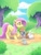 Size: 685x900 | Tagged: safe, artist:owljam, fluttershy, pegasus, pony, rabbit, animal, basket, carrot, feeding, mouth hold, working