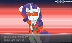 Size: 4000x2400 | Tagged: safe, artist:drako1997, rarity, pony, unicorn, bipedal, pokémon, pokémon x and y, solo, team flare