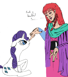 Size: 1024x1159 | Tagged: safe, artist:demonioblanco, rarity, pony, unicorn, boop, color, hokuto no ken, juda, nail polish, yuda