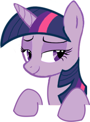 Size: 250x339 | Tagged: safe, artist:darkomegamk2, derpibooru import, twilight sparkle, unicorn twilight, pony, unicorn, amused, female, lidded eyes, looking at something, mare, reaction image, simple background, transparent background