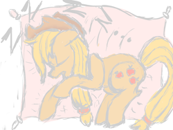 Size: 1024x768 | Tagged: safe, artist:bionic kitty, applejack, earth pony, pony, sleeping, solo, zzz