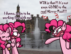 Size: 733x550 | Tagged: safe, artist:alittleofsomething, pinkie pie, clone, clones, irl, mirror pool, photo, pinkie clone, ponies in real life