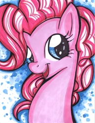 Size: 1704x2202 | Tagged: safe, artist:frostykat13, pinkie pie, earth pony, pony, bust, portrait, solo, traditional art