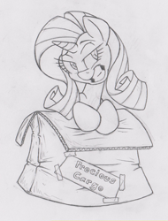 Size: 457x600 | Tagged: safe, artist:dfectivedvice, rarity, pony, unicorn, female, grayscale, monochrome, pencil drawing, solo, traditional art