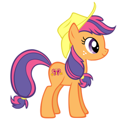 Size: 1532x1460 | Tagged: safe, artist:durpy, applejack, scootaloo, earth pony, pony, g3, g3 to g4, generation leap, simple background, solo, transparent background, vector