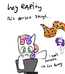 Size: 685x780 | Tagged: safe, artist:moonblizzard, rarity, sweetie belle, pony, unicorn, ask, rarity answers, tumblr