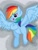 Size: 720x960 | Tagged: safe, artist:rainbowtashie, derpibooru import, rainbow dash, pegasus, pony, female, gradient background, mare, solo