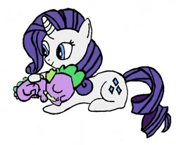 Size: 504x415 | Tagged: safe, artist:closer-to-the-sun, rarity, spike, dragon, pony, unicorn, female, male, shipping, sparity, straight