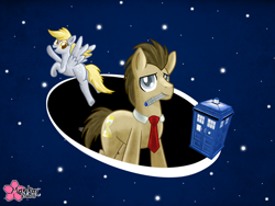 Size: 4180x3136 | Tagged: safe, artist:clouddg, derpy hooves, doctor whooves, pegasus, pony, doctor who, female, mare, sonic screwdriver, tardis