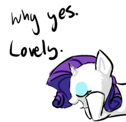 Size: 297x287 | Tagged: safe, artist:moonblizzard, rarity, pony, unicorn, ask, rarity answers, solo, tumblr