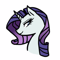 Size: 3000x3000 | Tagged: safe, artist:kianamai, rarity, pony, unicorn, bedroom eyes, bust, looking back, profile, smiling, solo