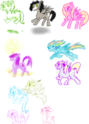 Size: 932x1292 | Tagged: safe, artist:coyotoscoping, derpibooru import, applejack, derpy hooves, fluttershy, pinkie pie, rainbow dash, twilight sparkle, oc, earth pony, pegasus, pony, female, mare