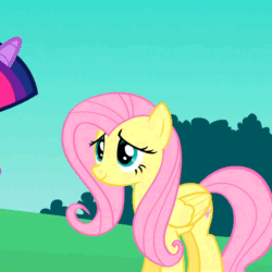 Size: 540x540 | Tagged: safe, screencap, fluttershy, mouse, pegasus, pony, the best night ever, animated, cropped, solo focus
