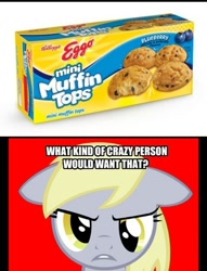 Size: 450x588 | Tagged: safe, derpy hooves, pegasus, pony, female, image macro, mare, meme, muffin, muffin top
