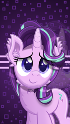 Size: 4320x7680 | Tagged: safe, artist:cloudfire, artist:sol-r, edit, starlight glimmer, pony, unicorn, absurd resolution, bust, cute, ear fluff, glimmerbetes, phone wallpaper, portrait, smiling, solo, wallpaper