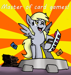 Size: 1024x1086 | Tagged: safe, artist:blayaden, derpy hooves, pegasus, pony, female, mare, pokemon card, solo, yu-gi-oh!