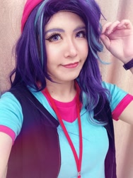 Size: 901x1200 | Tagged: safe, artist:nyakoppp, starlight glimmer, human, equestria girls, beanie, clothes, cosplay, costume, female, hat, irl, irl human, photo, solo