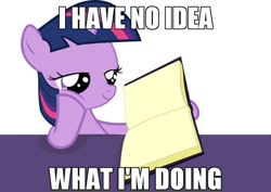 Size: 500x354 | Tagged: safe, derpibooru import, twilight sparkle, book, filly, image macro, reading