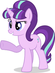 Size: 764x1024 | Tagged: safe, screencap, starlight glimmer, pony, unicorn, alternate hairstyle, pointing, raised hoof, simple background, solo, transparent background, vector