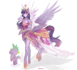 Size: 1112x1000 | Tagged: safe, artist:kazeco, derpibooru import, spike, twilight sparkle, twilight sparkle (alicorn), alicorn, centaur, ponytaur, alicentaur, centaur twilight, pegataur, pixiv, realistic horse legs