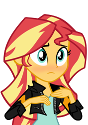 Size: 744x1052 | Tagged: safe, sunset shimmer, equestria girls, friendship games, .svg available, blushing, simple background, solo, svg, transparent background, vector